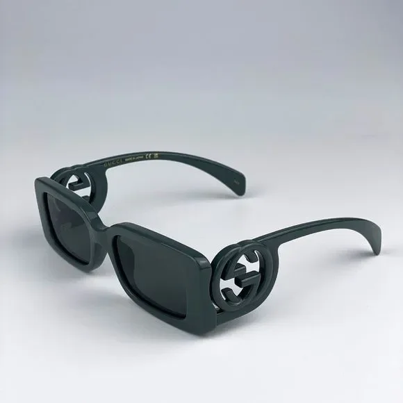 Gucci GG1325S 003 Sunglasses Grey Smoke Grey Rectangle Women